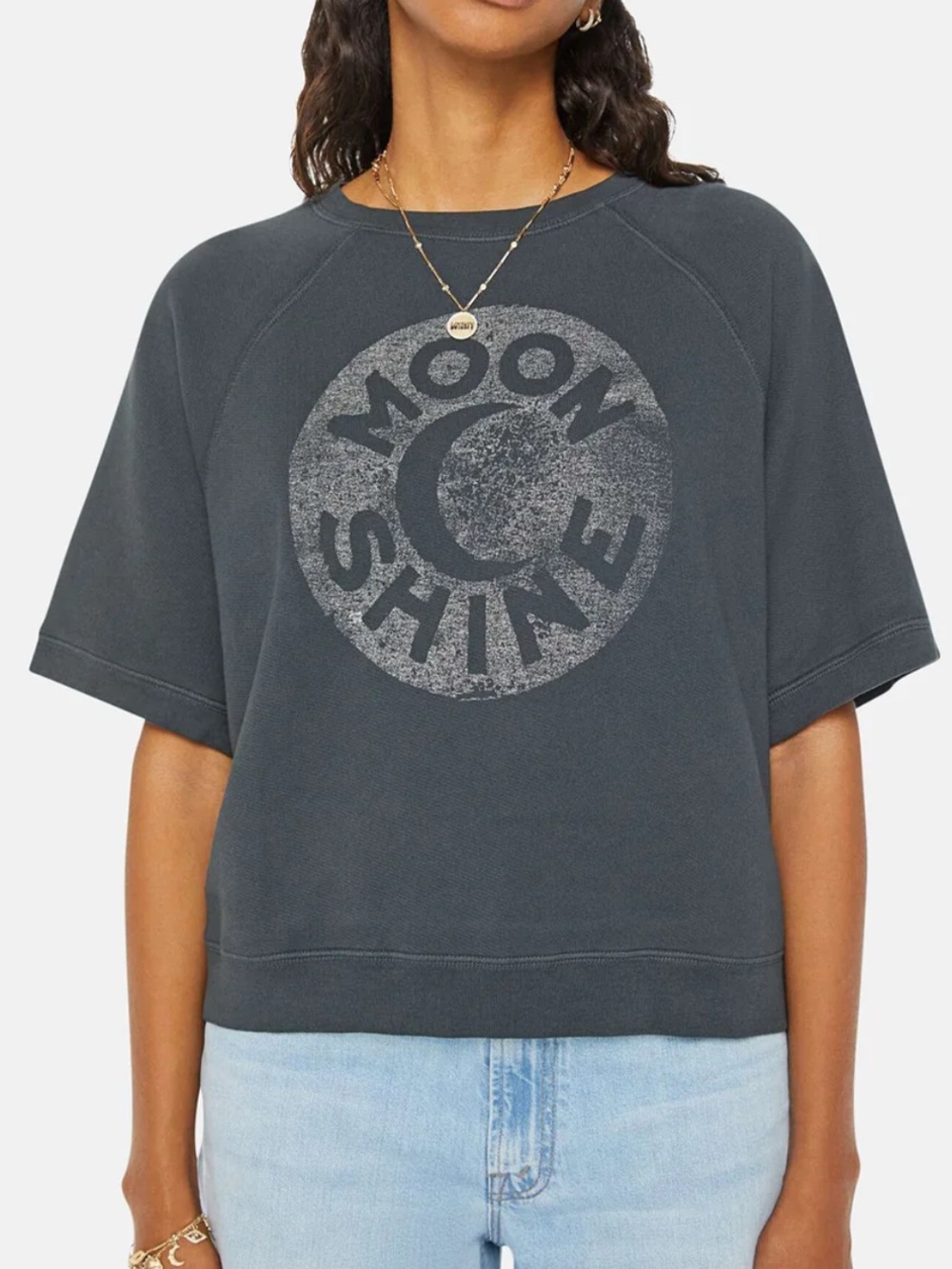 MOTHER The Short Sleeve Concert Sweatshirt NWOT RT $158 Moonshine